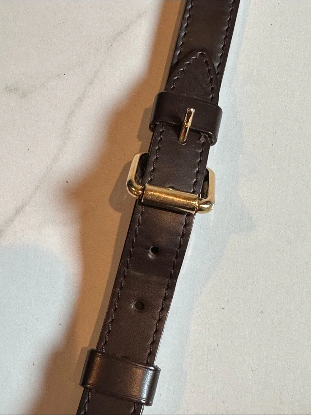 Authentic LV Leather Adjustable Trevi Strap Brown